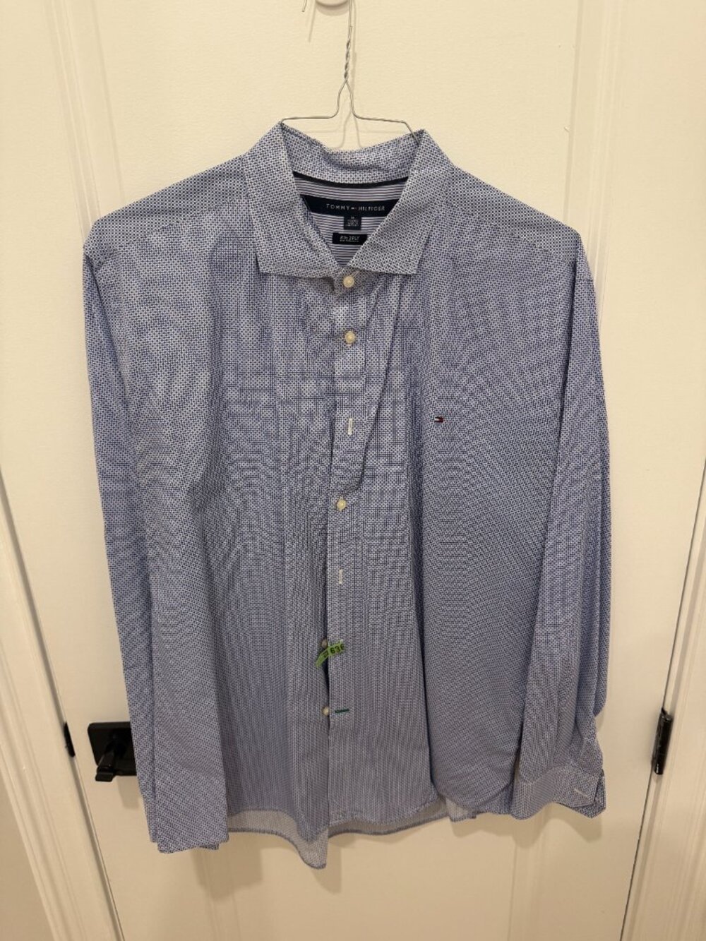 XL Blue Tommy Hilfiger Long-Sleeve Button Down